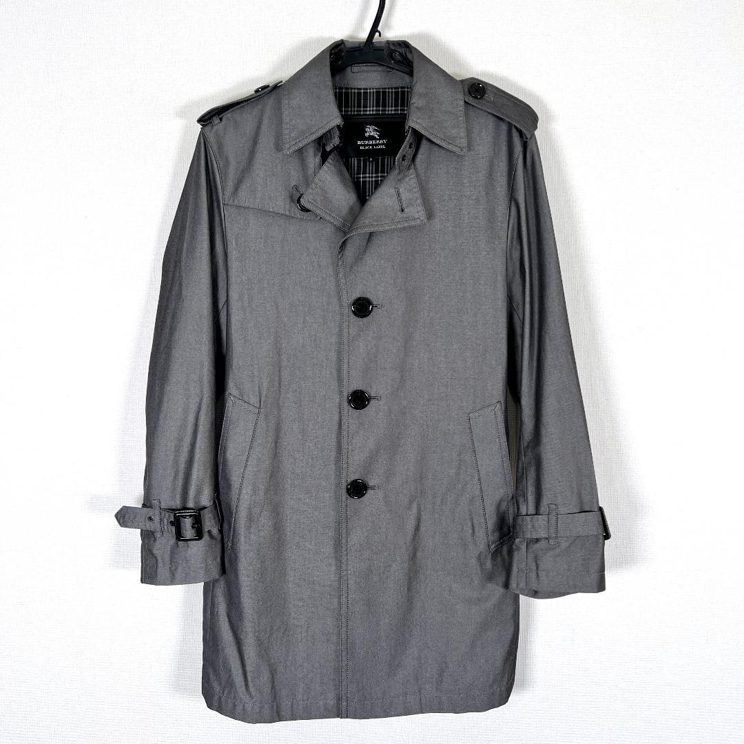 【バーバリーブラックレーベル】グレー系 トレンチコート メンズ M