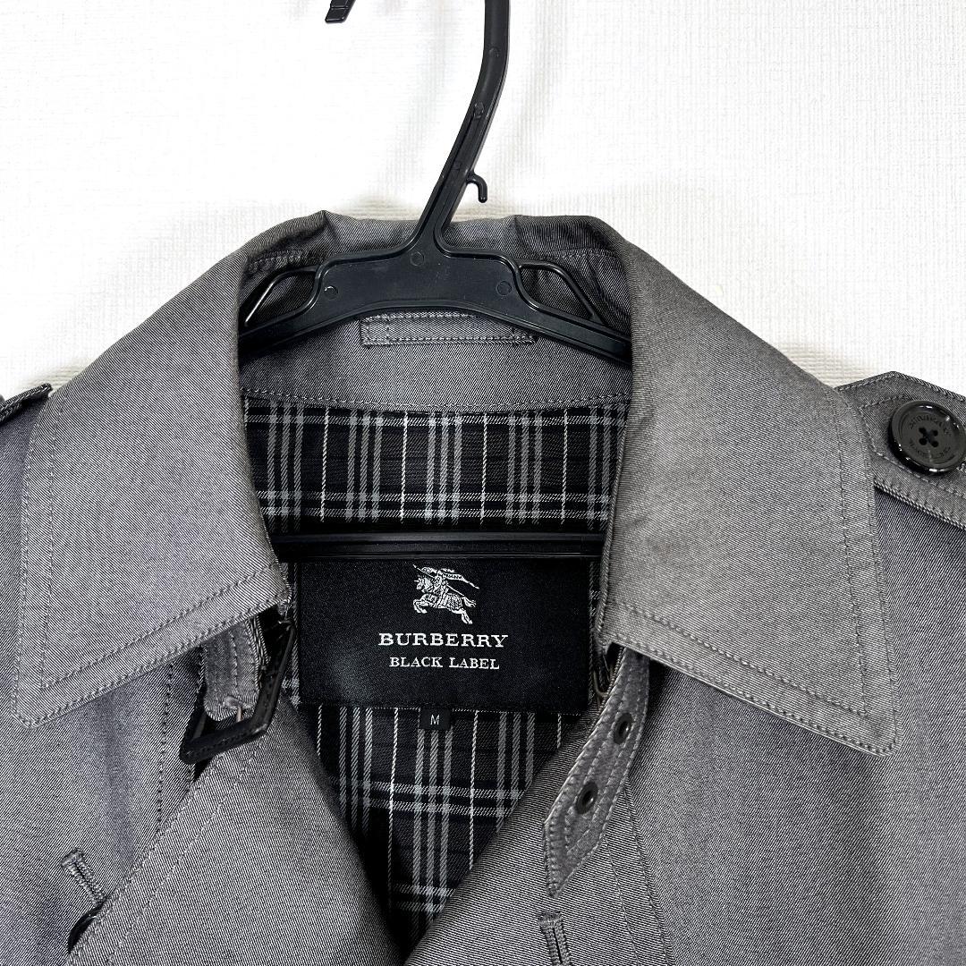 【バーバリーブラックレーベル】グレー系 トレンチコート メンズ M