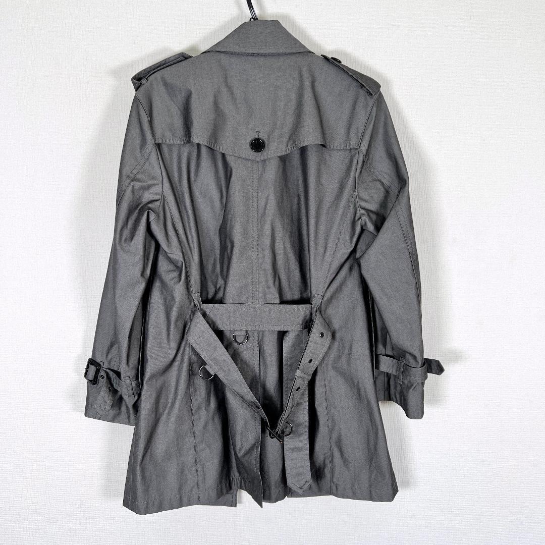 【バーバリーブラックレーベル】グレー系 トレンチコート メンズ M