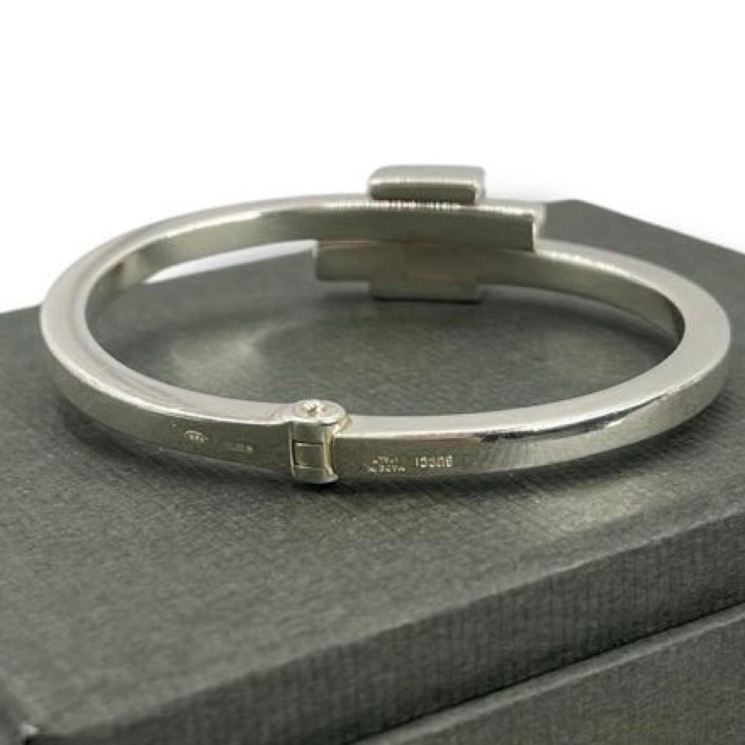 美品 GUCCI プレート バングル ブレスレット シルバVintage 希少