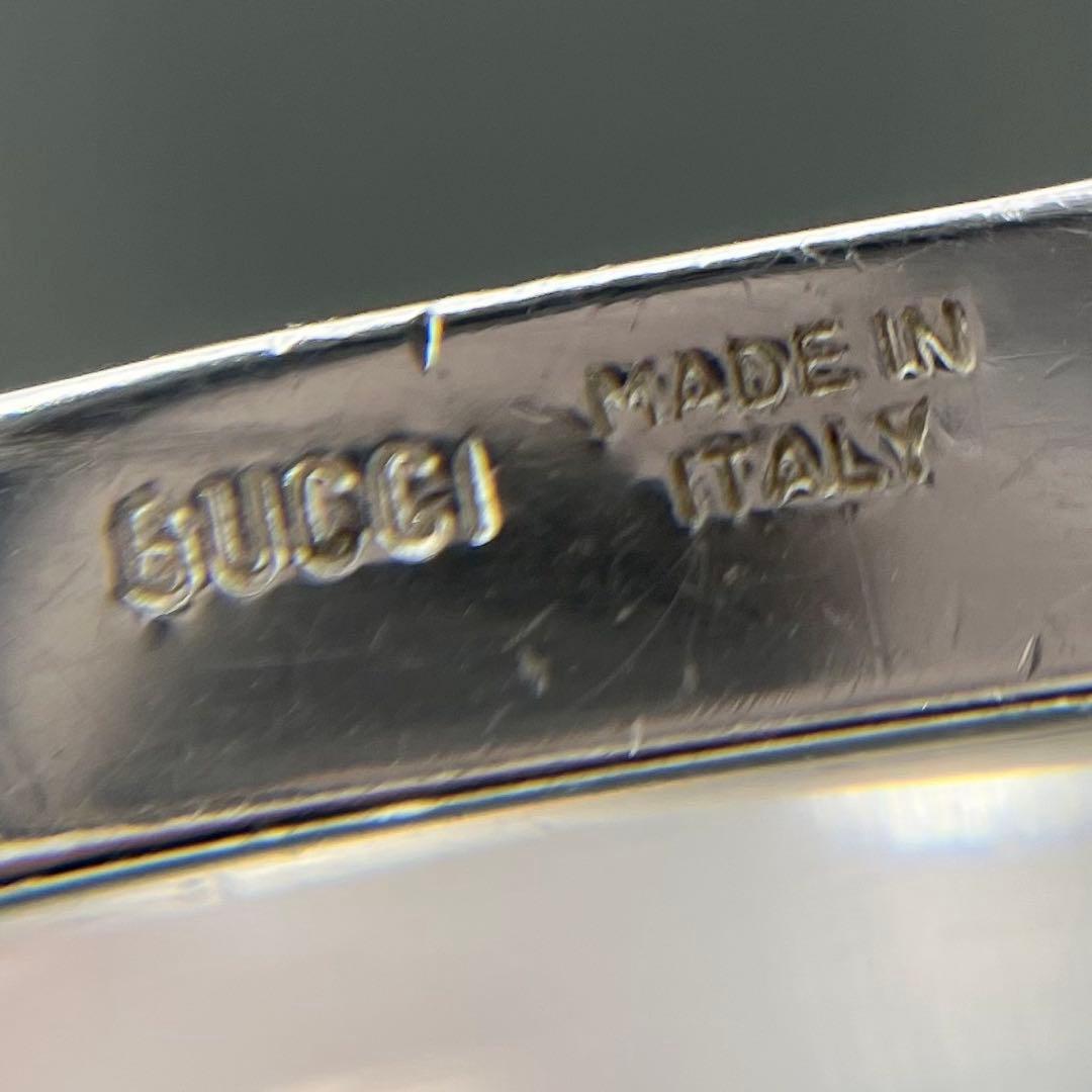 美品 GUCCI プレート バングル ブレスレット シルバVintage 希少