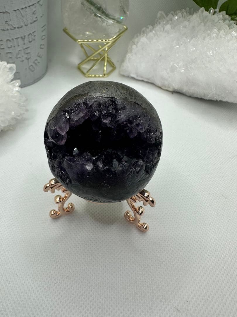 アメジスト ウルグアイ産 台座付き No10076