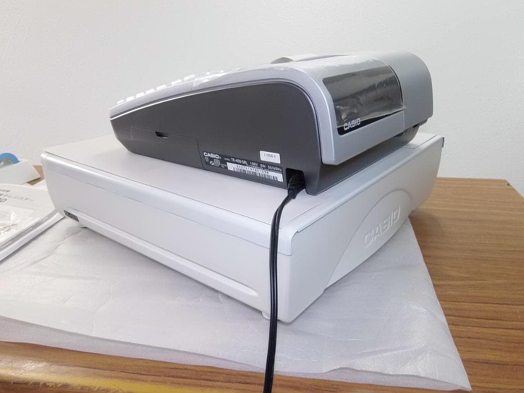 ほぼ新品119店名ロゴ設定無料カシオTE-400インボイスレジスターSDカード