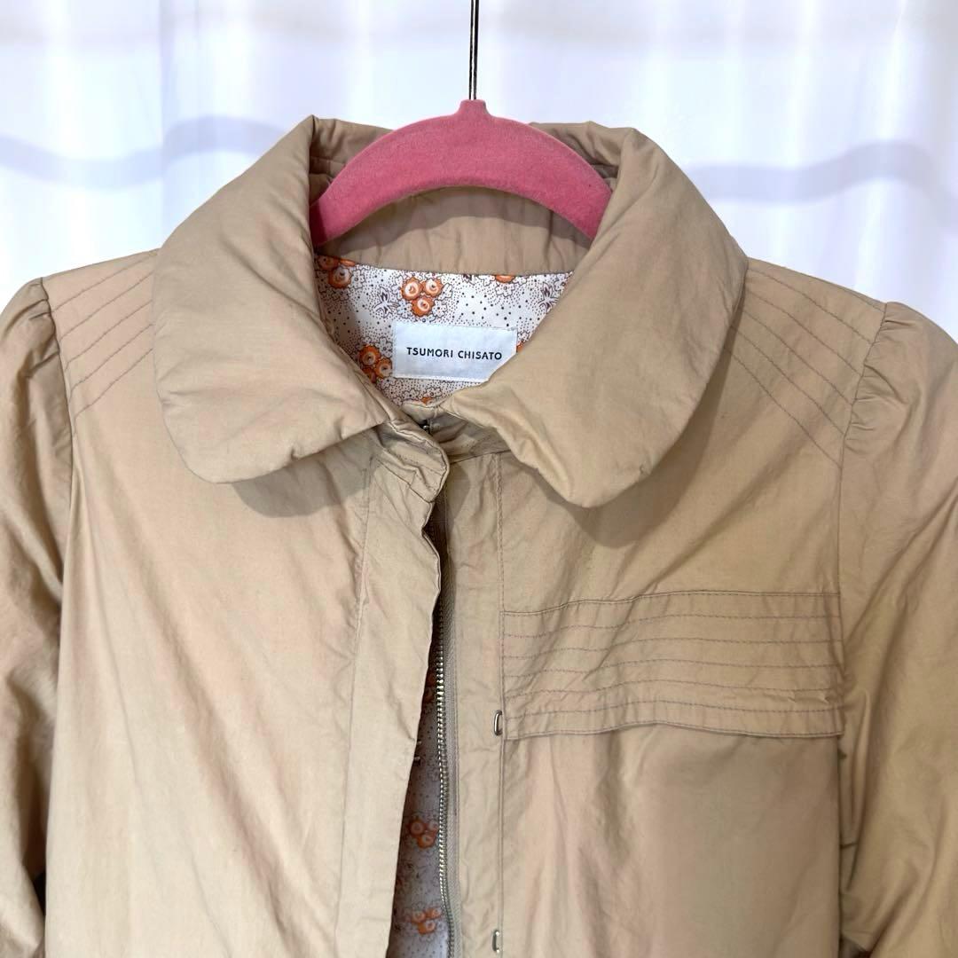 TSUMORI CHISATO ツモリチサト ダウンコート ベージュ 丸襟