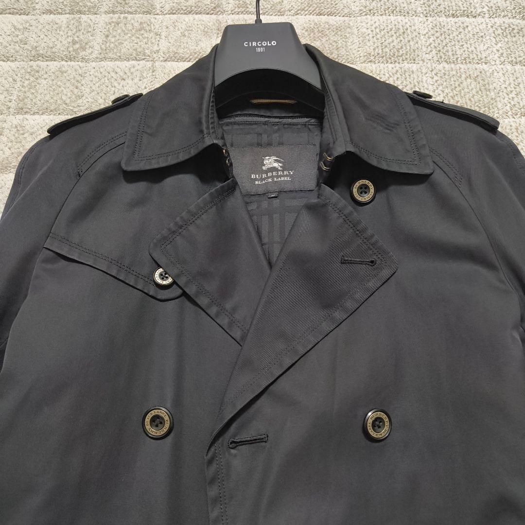 バーバリーブラックレーベル ライナー ノバチェック トレンチコート ブラック M