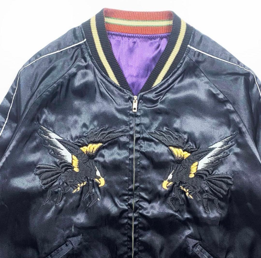 【両面最高】スカジャン鷲虎龍　テーラー　東洋エンタープライズ　刺繍M◆ビンテージ