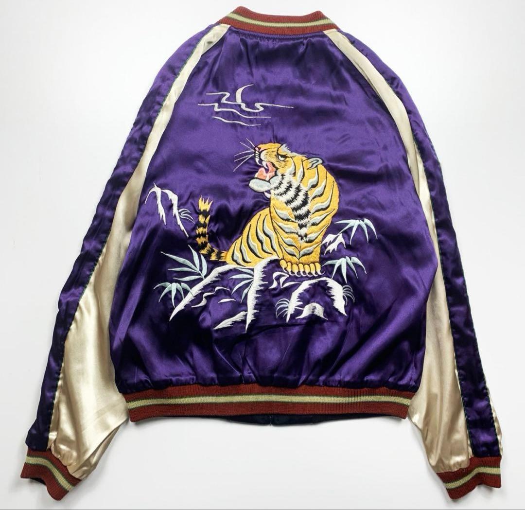 【両面最高】スカジャン鷲虎龍　テーラー　東洋エンタープライズ　刺繍M◆ビンテージ