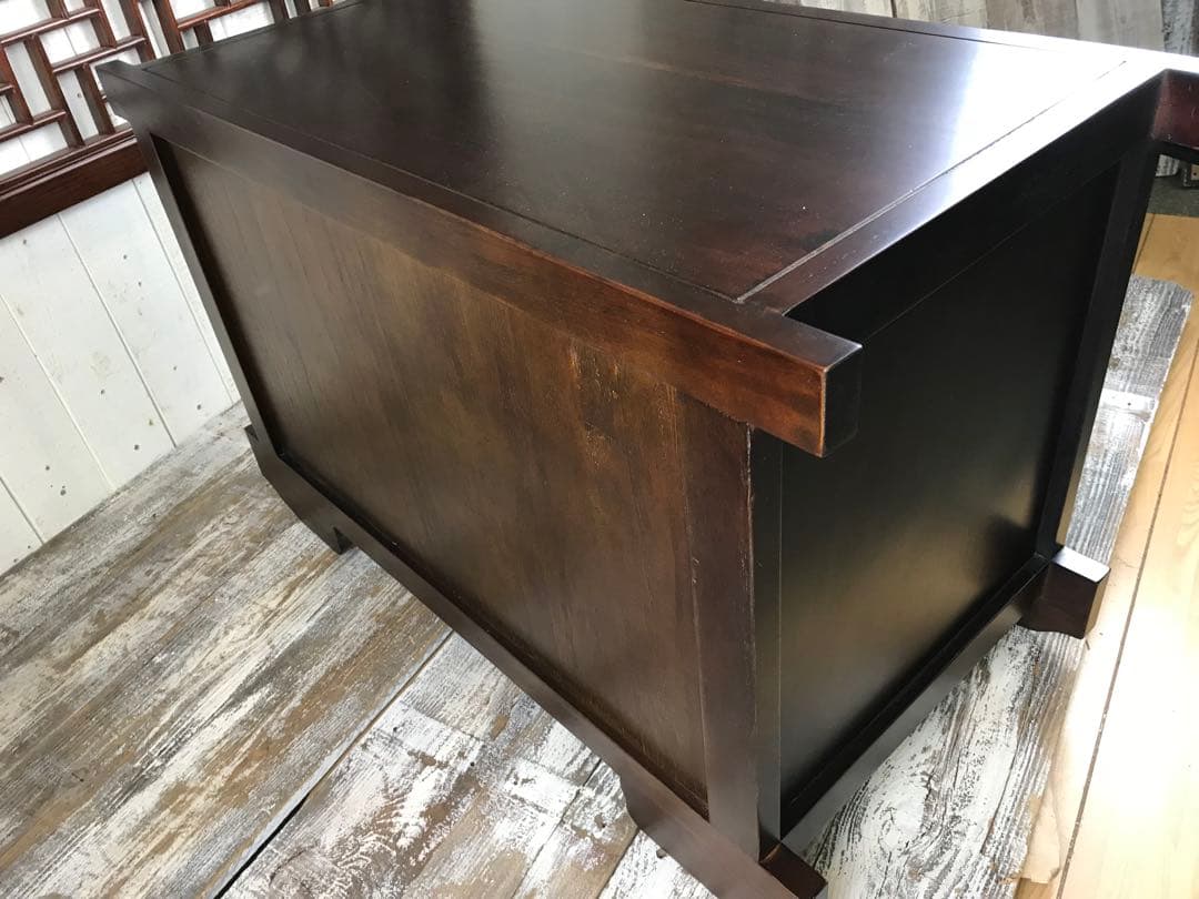 訳あり品！【138】民芸家具からくり車箪笥L木製桐材天然無垢飾り棚収納チェスト