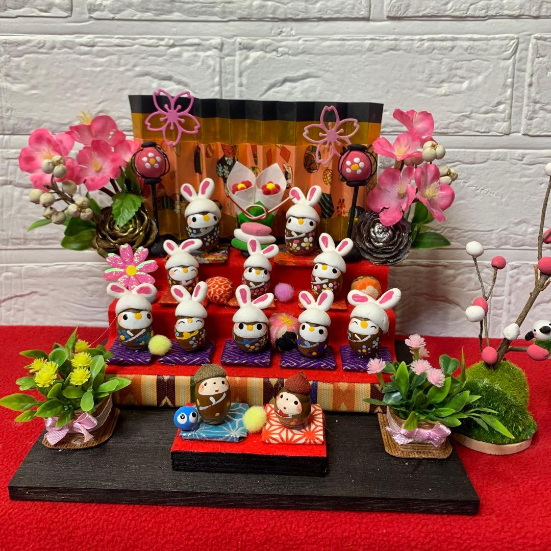 どんぐりアート♡お雛様オブジェ2点＆春のオブジェ2点♡