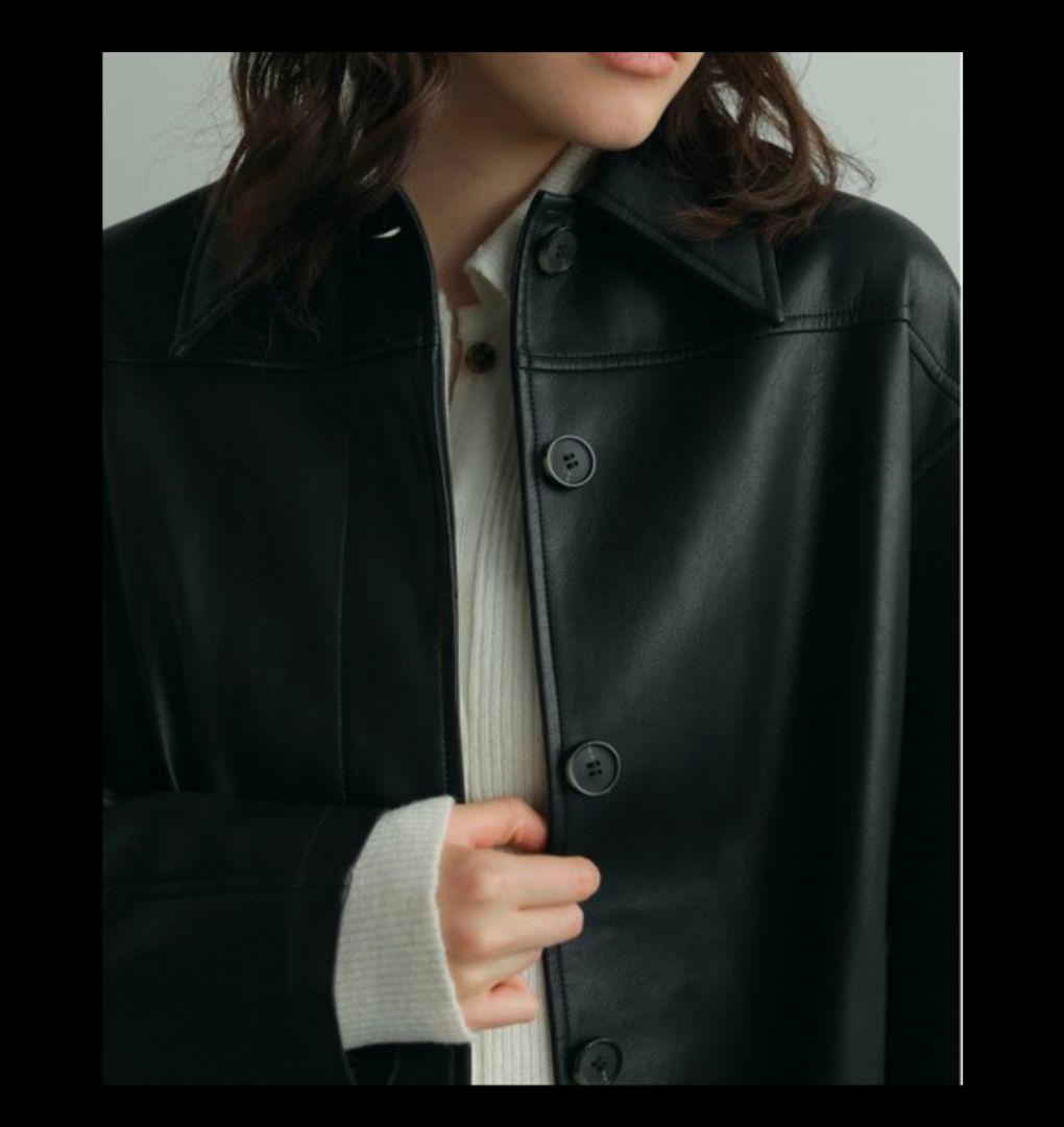 anuke アンヌーク　エコレザーオーバージャケット　38