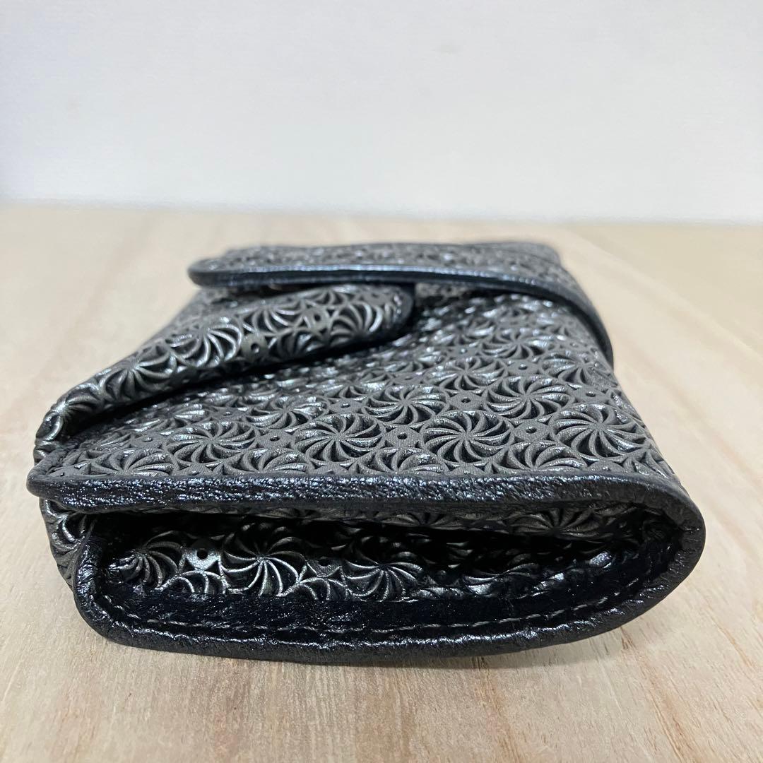 訳あり 極美品✨ヒロコハヤシ✨ジラソーレ✨ミニモ ✨折り財布✨黒✨ブラック