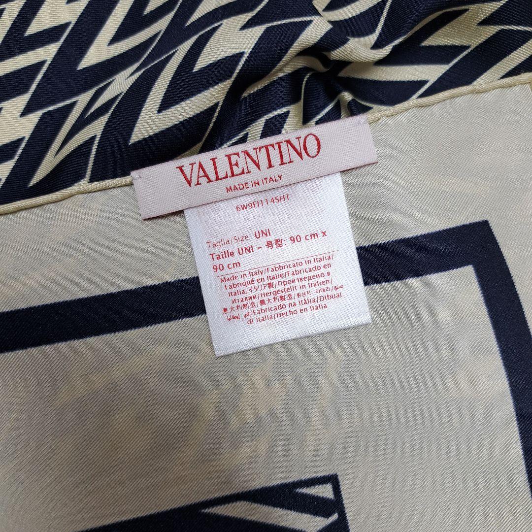 20251209　ヴァレンティノ　スカーフ　ロゴ　ネイビー　※値下げ不可.