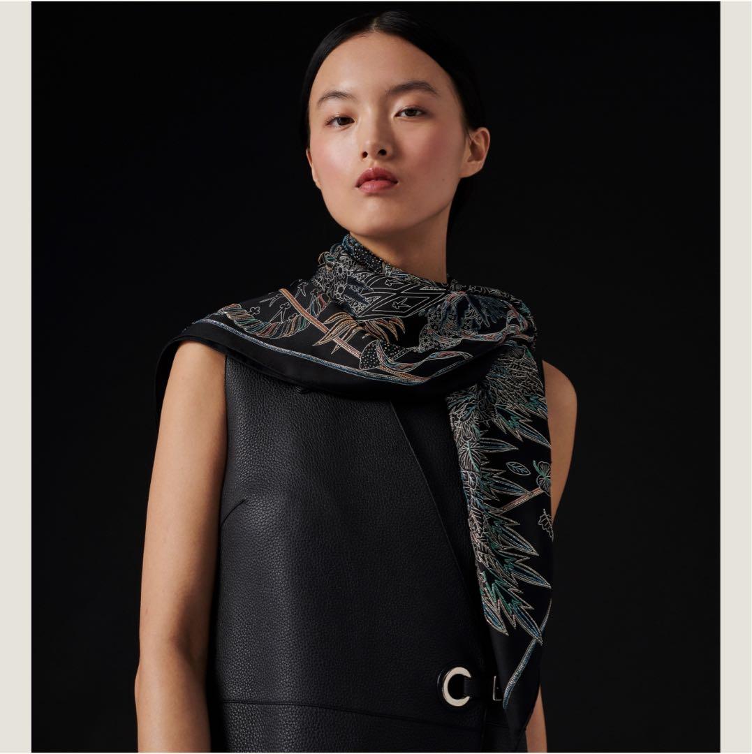 エルメス　カレ90　刺繍　スカーフ　四季の祭典