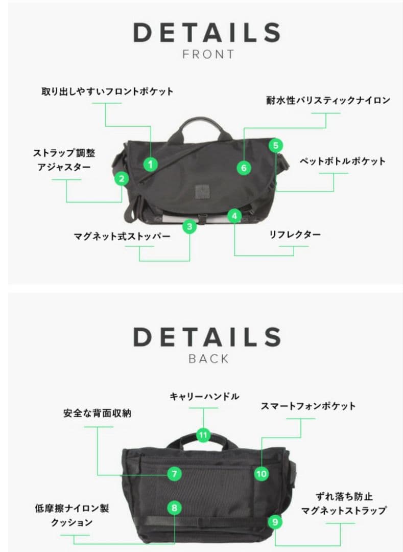 ALPAKA ブラック 7VEN セブンメッセンジャーバッグ