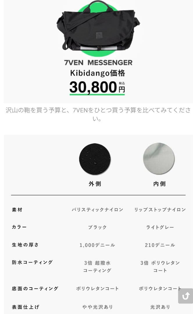 ALPAKA ブラック 7VEN セブンメッセンジャーバッグ