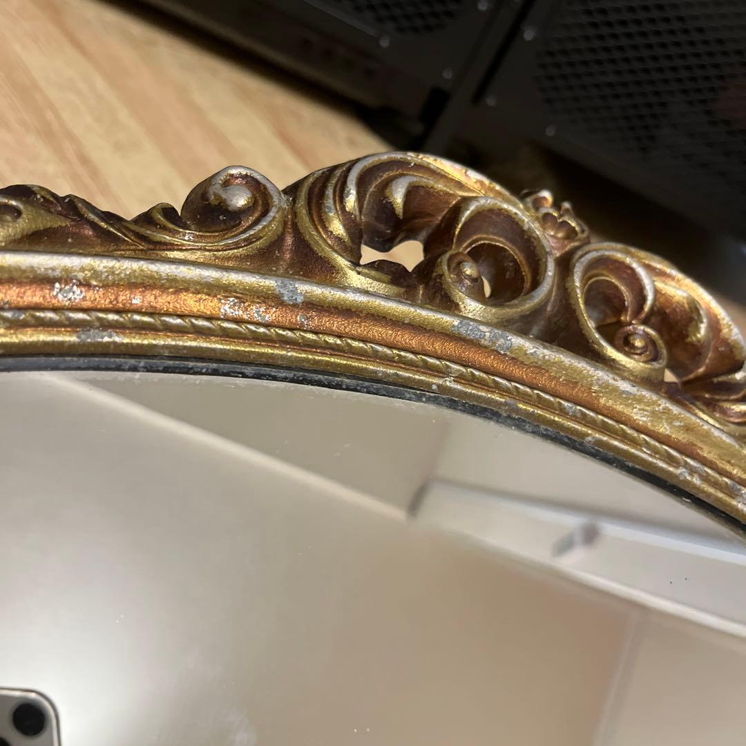 大幅お値下げ中。アンティークミラー　金属製　高級　壁掛け鏡