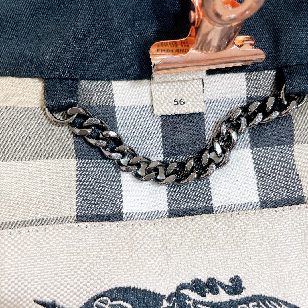 バーバリー メンズトレンチコート chelsea ショート ノバチェック XL