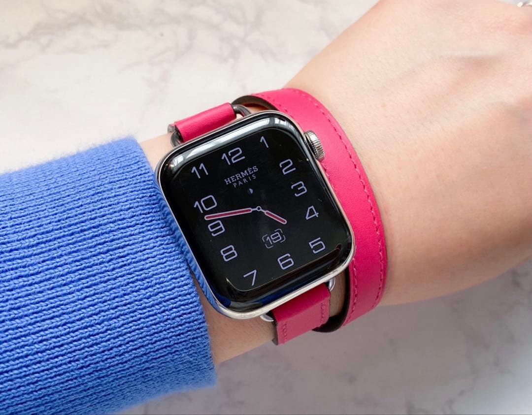 2395 Apple Watch エルメス　ローズメキシコ　二重　レザーベルト