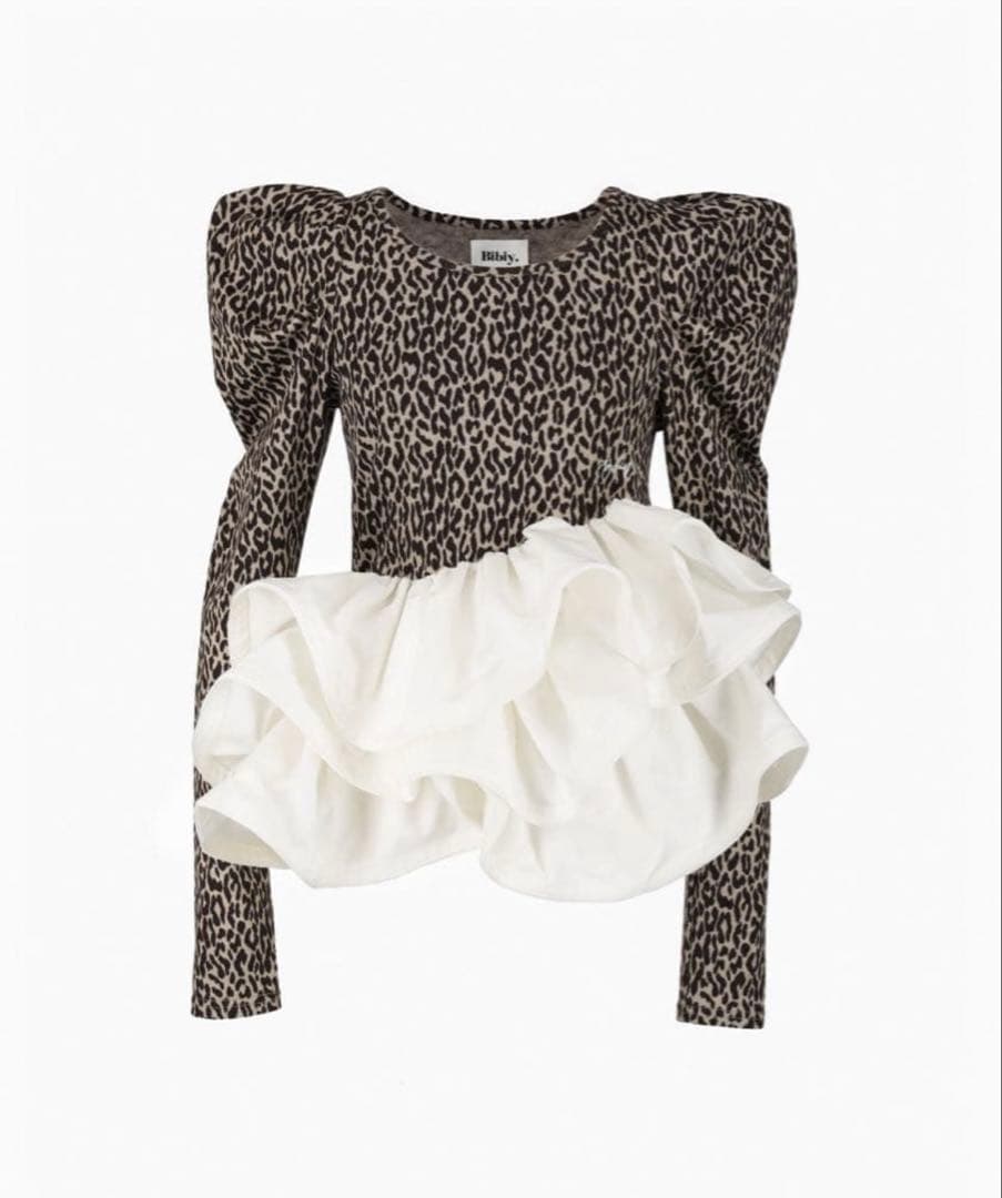 トップス Bibiy. KNIT PEPURAMU LEOPARD