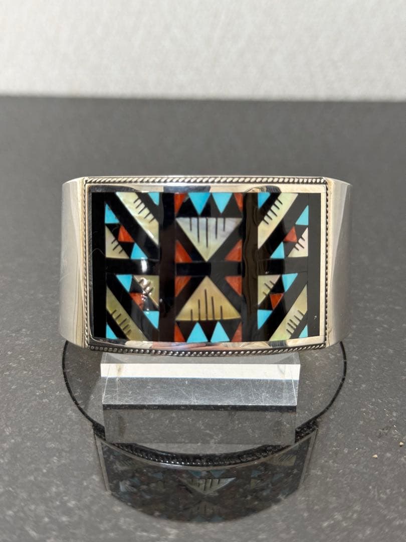 NAVAJO ナバホ インレイ シルバーバングル