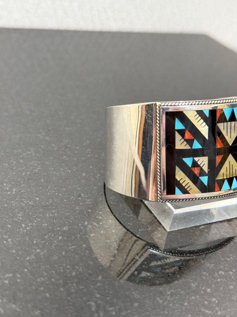 NAVAJO ナバホ インレイ シルバーバングル