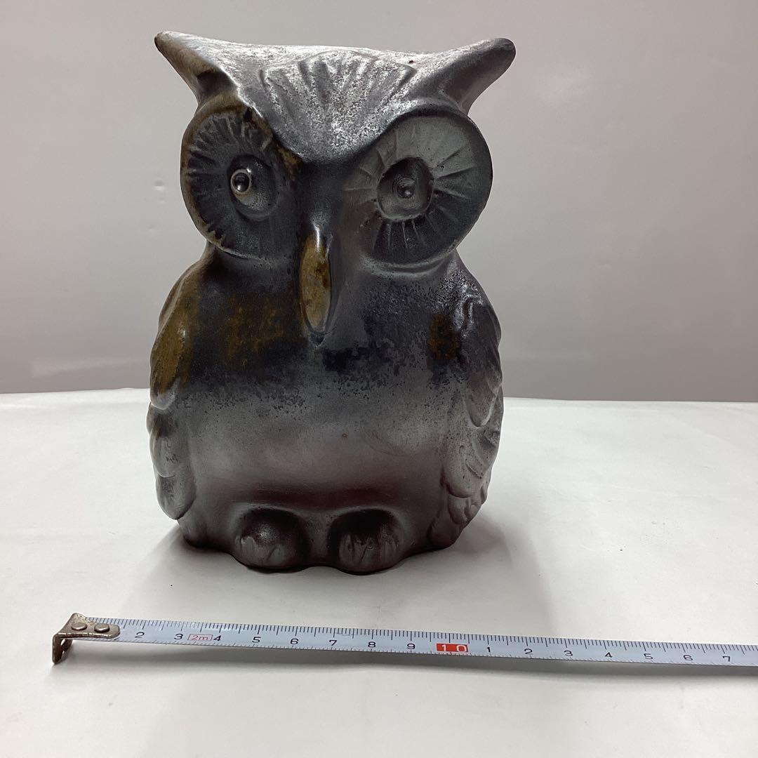 備前焼　フクロウ　置物　　［匿名便］