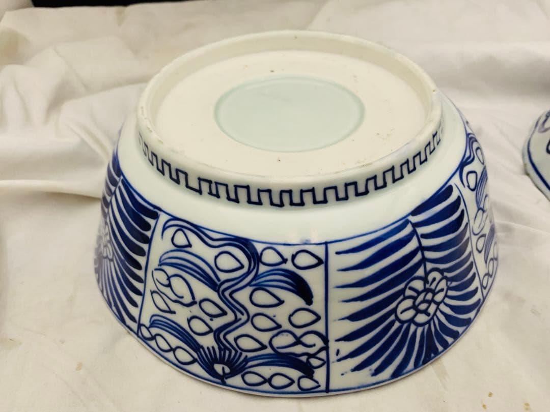 べろ藍　深鉢　大鉢　中鉢　器　２点