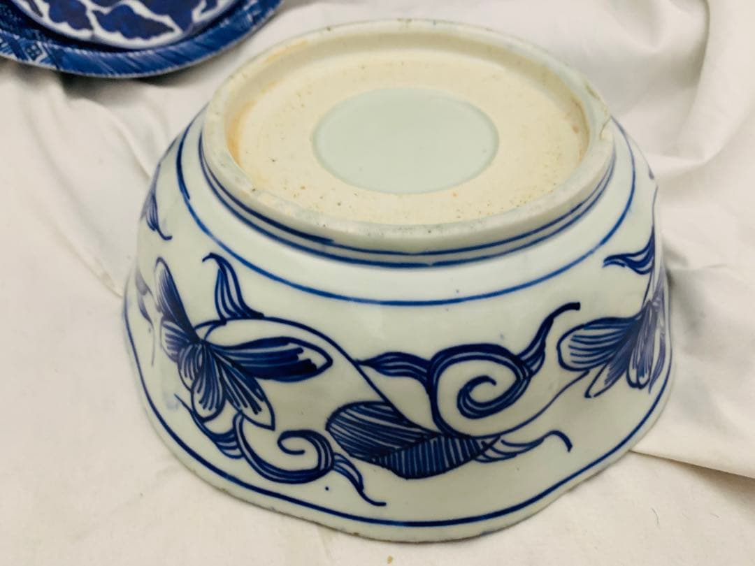 べろ藍　深鉢　大鉢　中鉢　器　２点