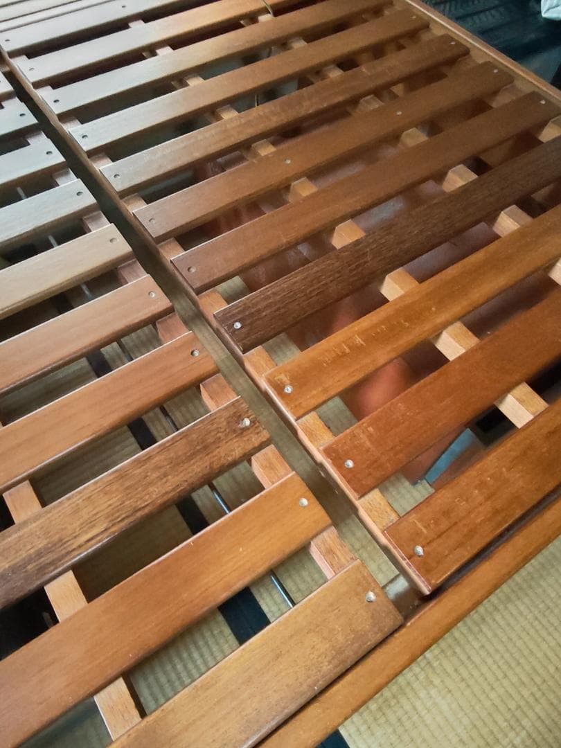 大きめシングル　木製すのこベッド1台　幅105×長さ195cm スラットベッド