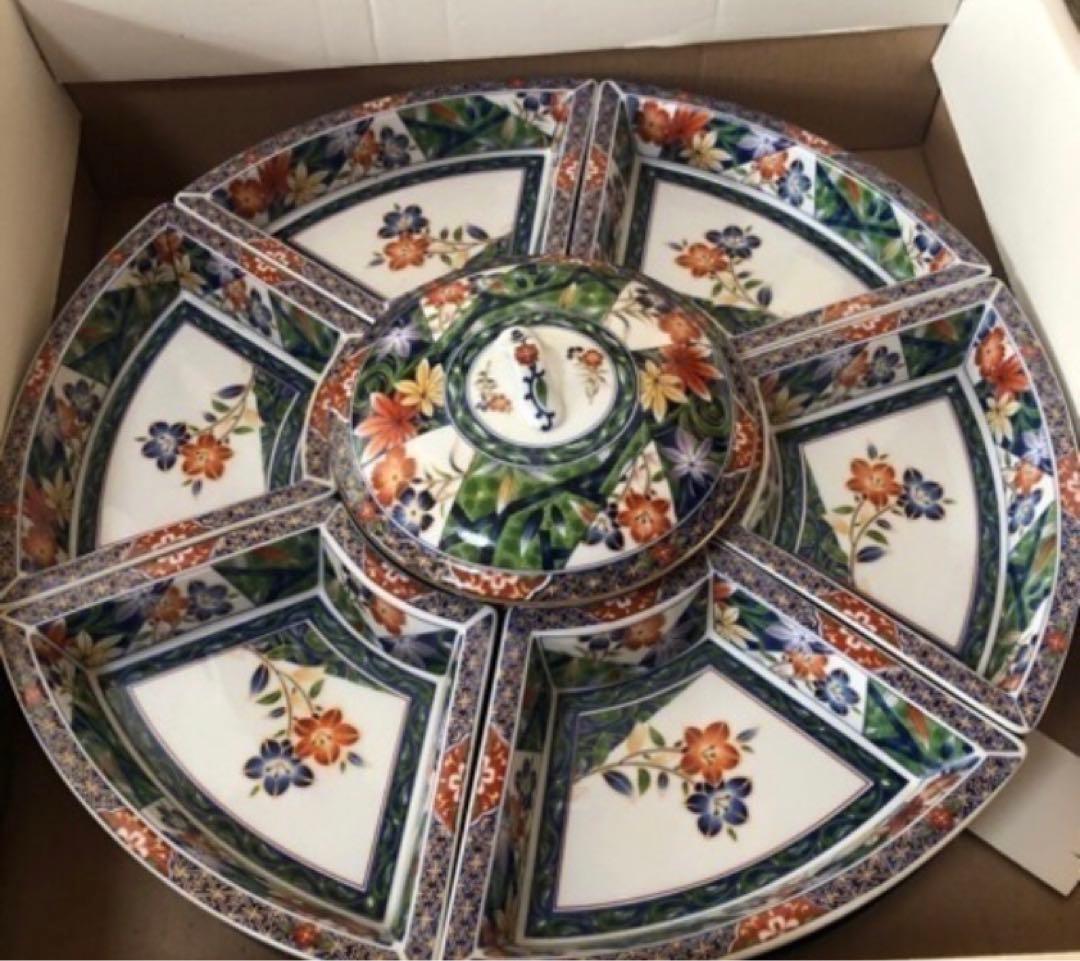 希少 回転皿 オードブル 友禅