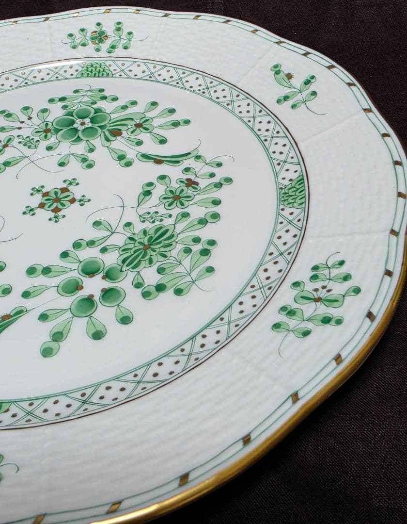 ヘレンド 森の宝物【25cmディナープレートペア】waldstein green