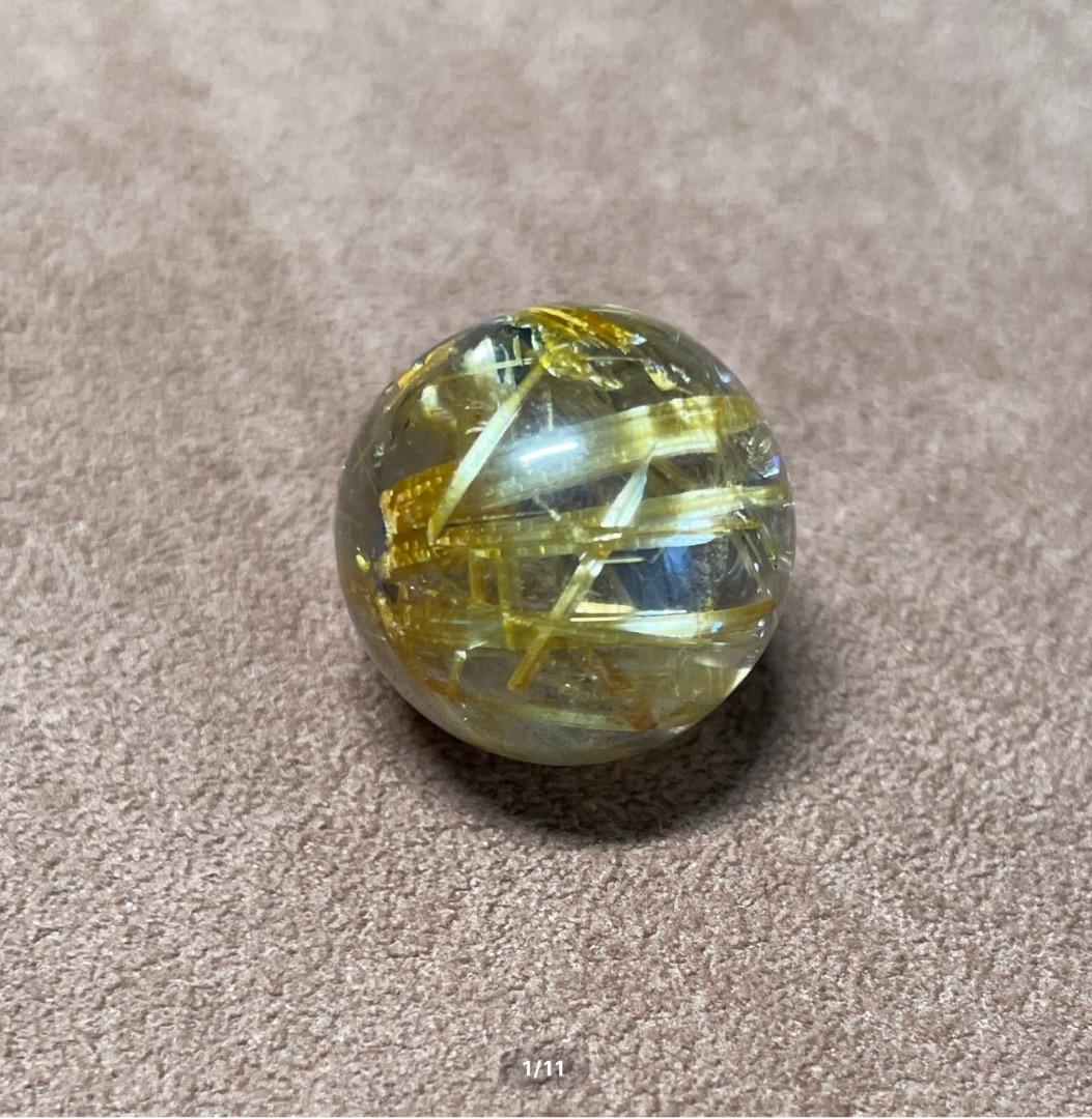 ゴールド タイチン ルチル クォーツ スフィア ゴールド ルチル 丸玉 18mm