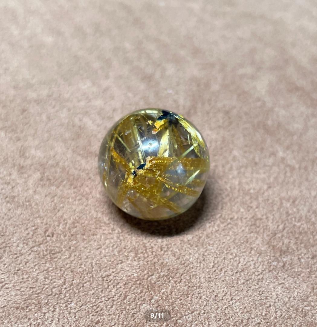 ゴールド タイチン ルチル クォーツ スフィア ゴールド ルチル 丸玉 18mm