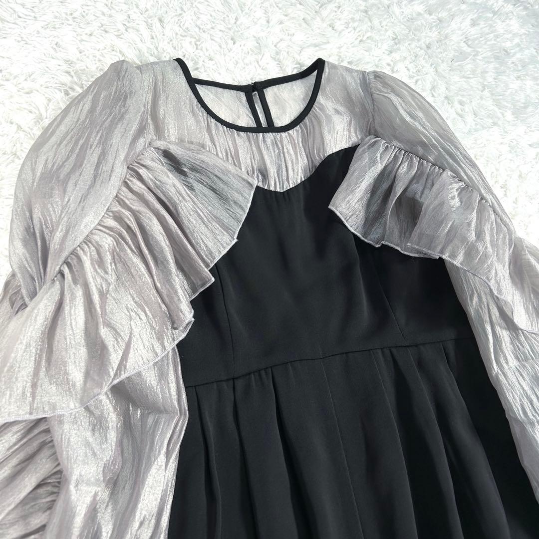 【新品】　Dorry Doll　シアーフリルパンツドレス　ブラック　M