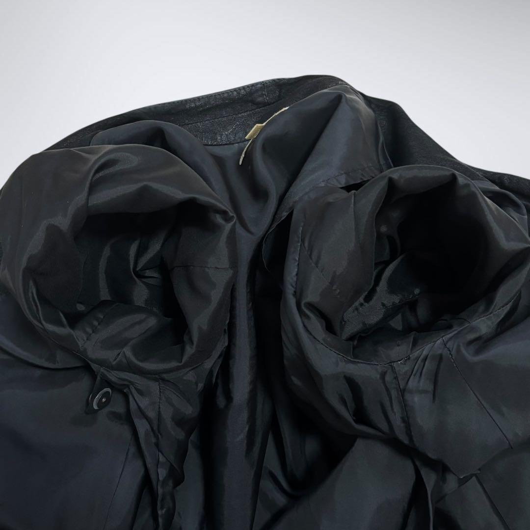 美品 ヘルムートラング ペーパーレザー 変形ライダース ジャケット 黒 Pサイズ