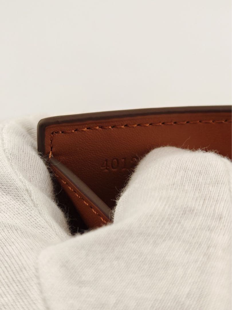 CELINE トリオンフ ミニ財布 ストライプ×ブラウン