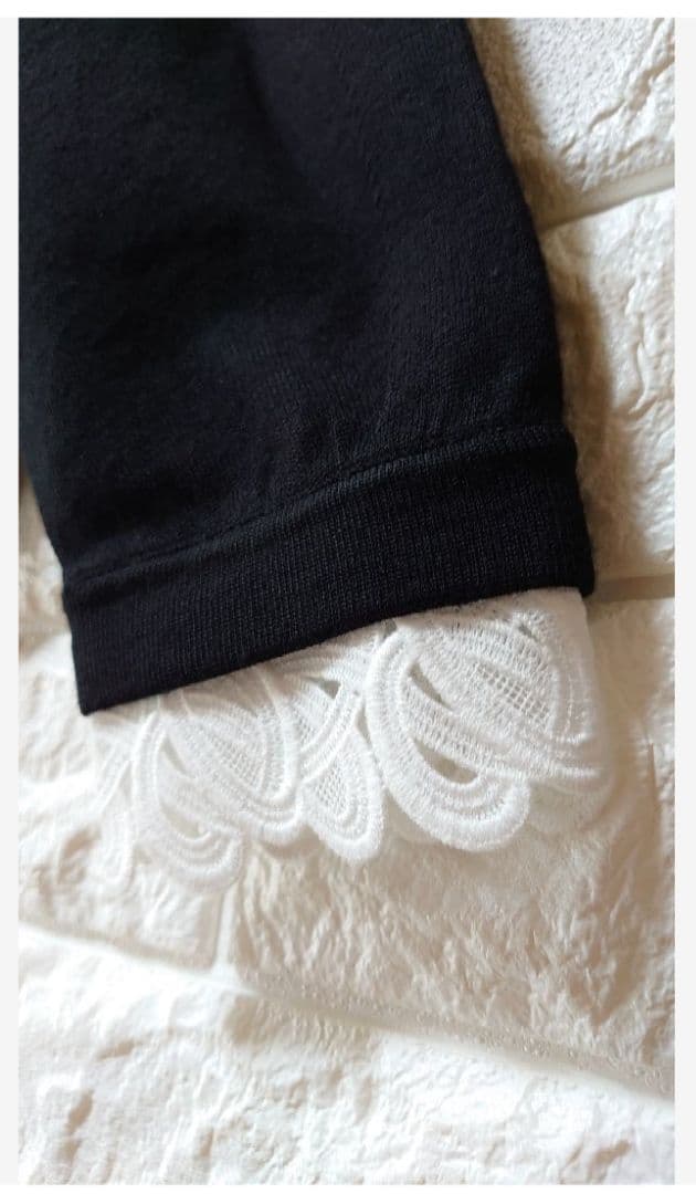 専用！　23区新品✨️ エンブロイダリーニット38黒　完売　レース襟iCB自由区