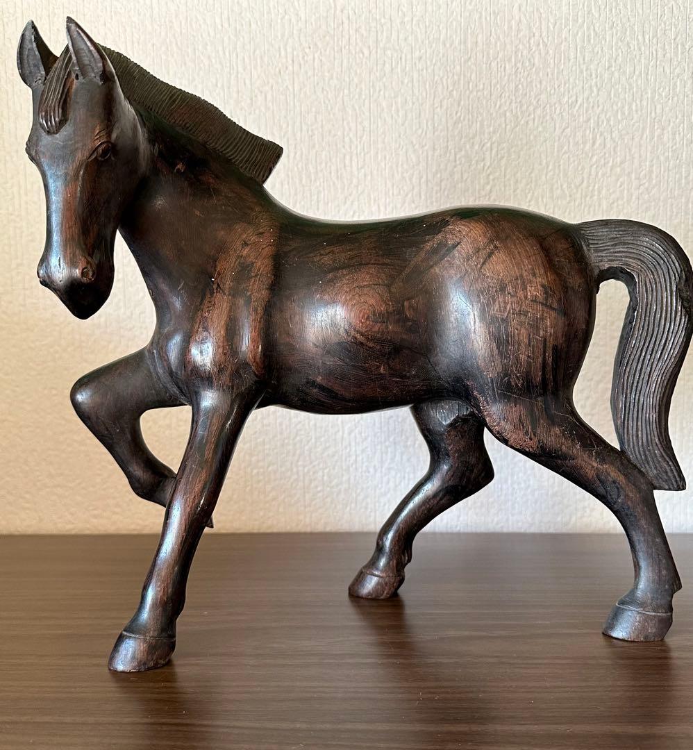 縁起物 木製　跳ね馬　馬 オブジェ 置物 アンティーク インテリア