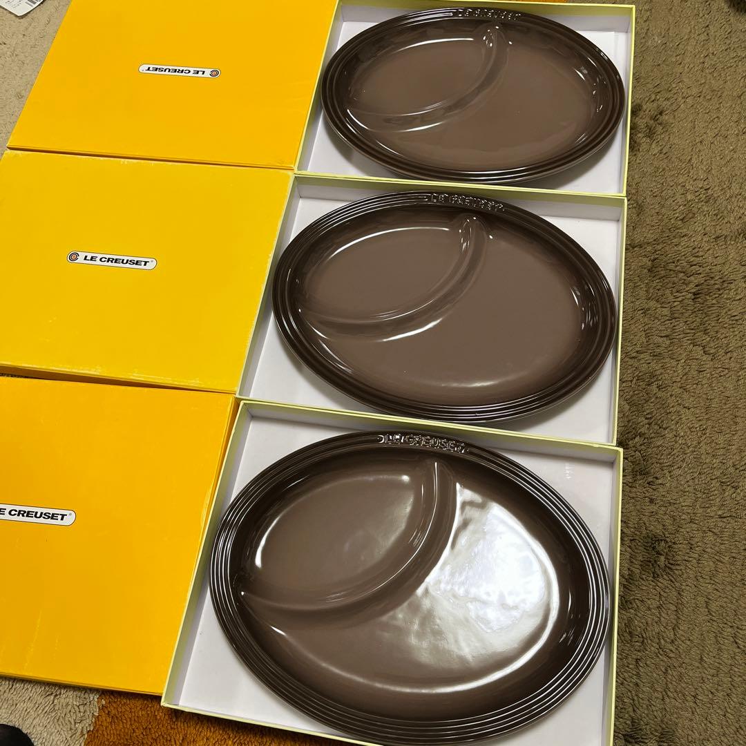 ルクルーゼ　マルチ　オーバル　プレート　セピア　新品　レア　廃盤