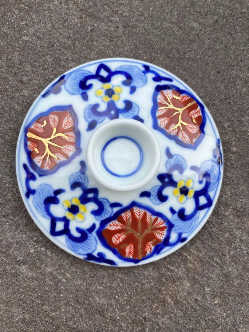 有田焼　茶碗蒸し　手描　絵付　金彩　ペア　2客　アンティーク