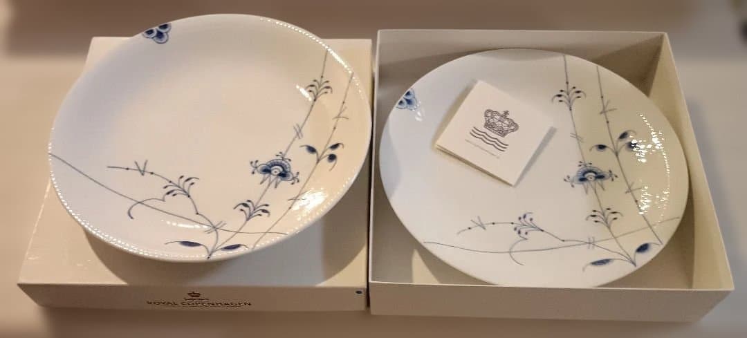   ブルーフラワー プレート 2枚セット