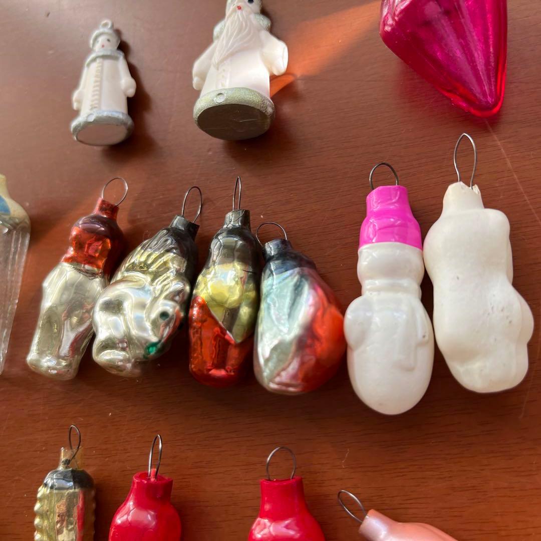 ロシア　クリスマスオーナメント　ガラス　ミニ　セット　ビンテージ