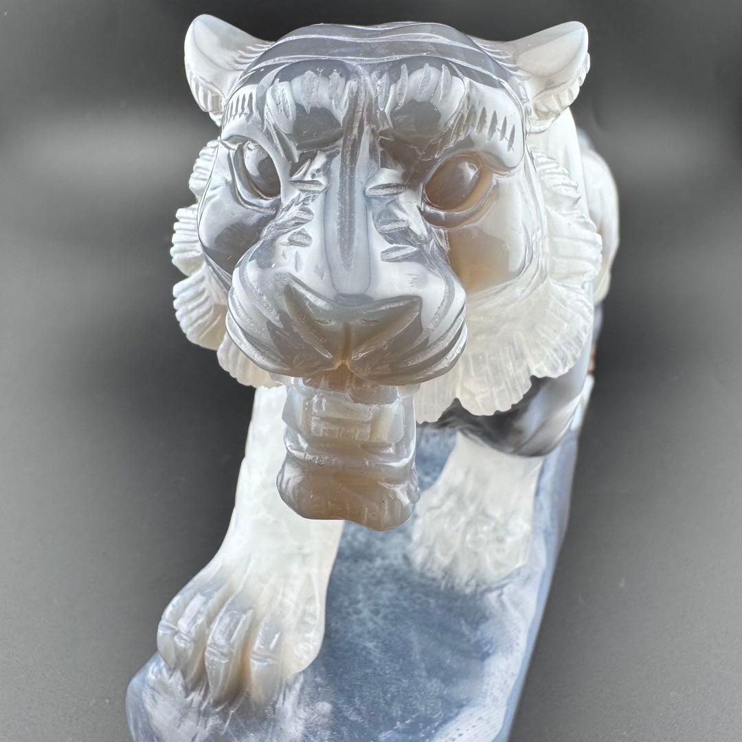 T-21トレージャ瑪瑙「虎」夫婦ペア　天然石　ジォードめのう　クリスタル3kg