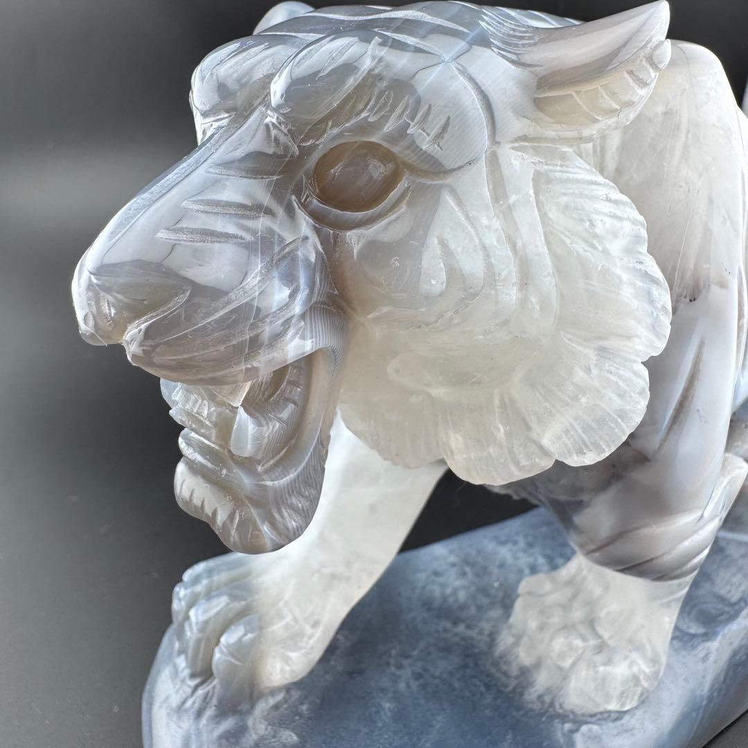 T-21トレージャ瑪瑙「虎」夫婦ペア　天然石　ジォードめのう　クリスタル3kg