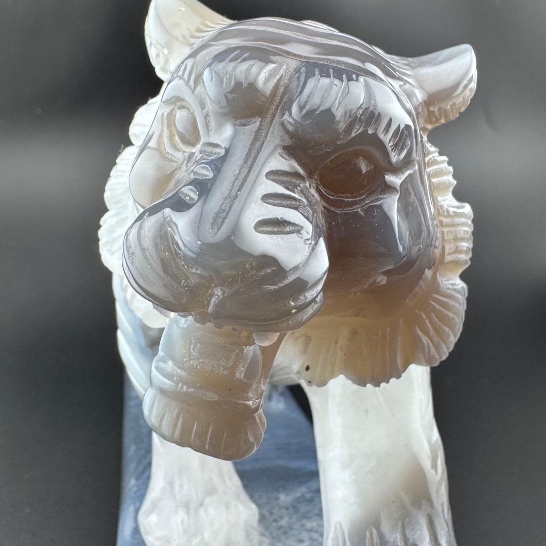 T-21トレージャ瑪瑙「虎」夫婦ペア　天然石　ジォードめのう　クリスタル3kg