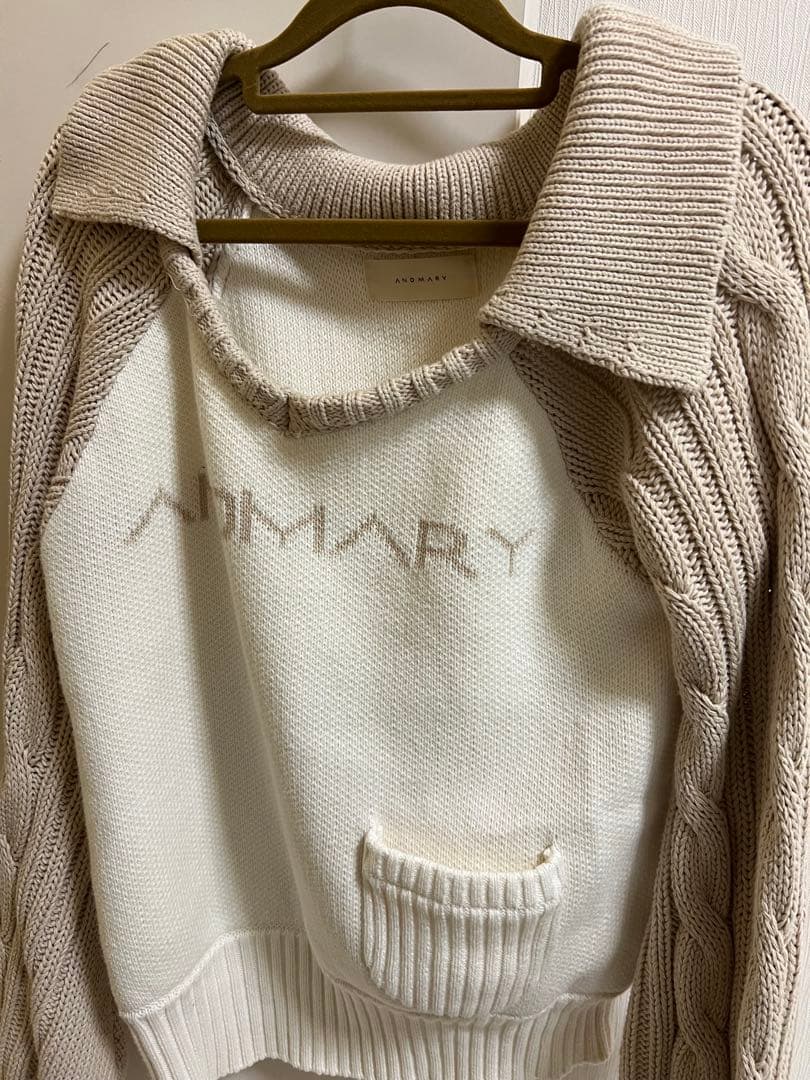 トップス andmary Marie knit tops beige