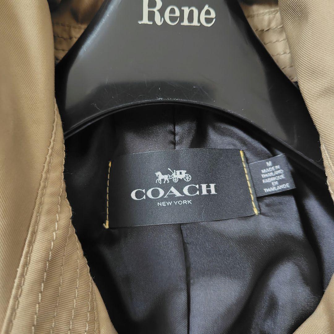 未使用に近い　コーチ　トレンチコート　チャーム付き　ラムレザー　F33778