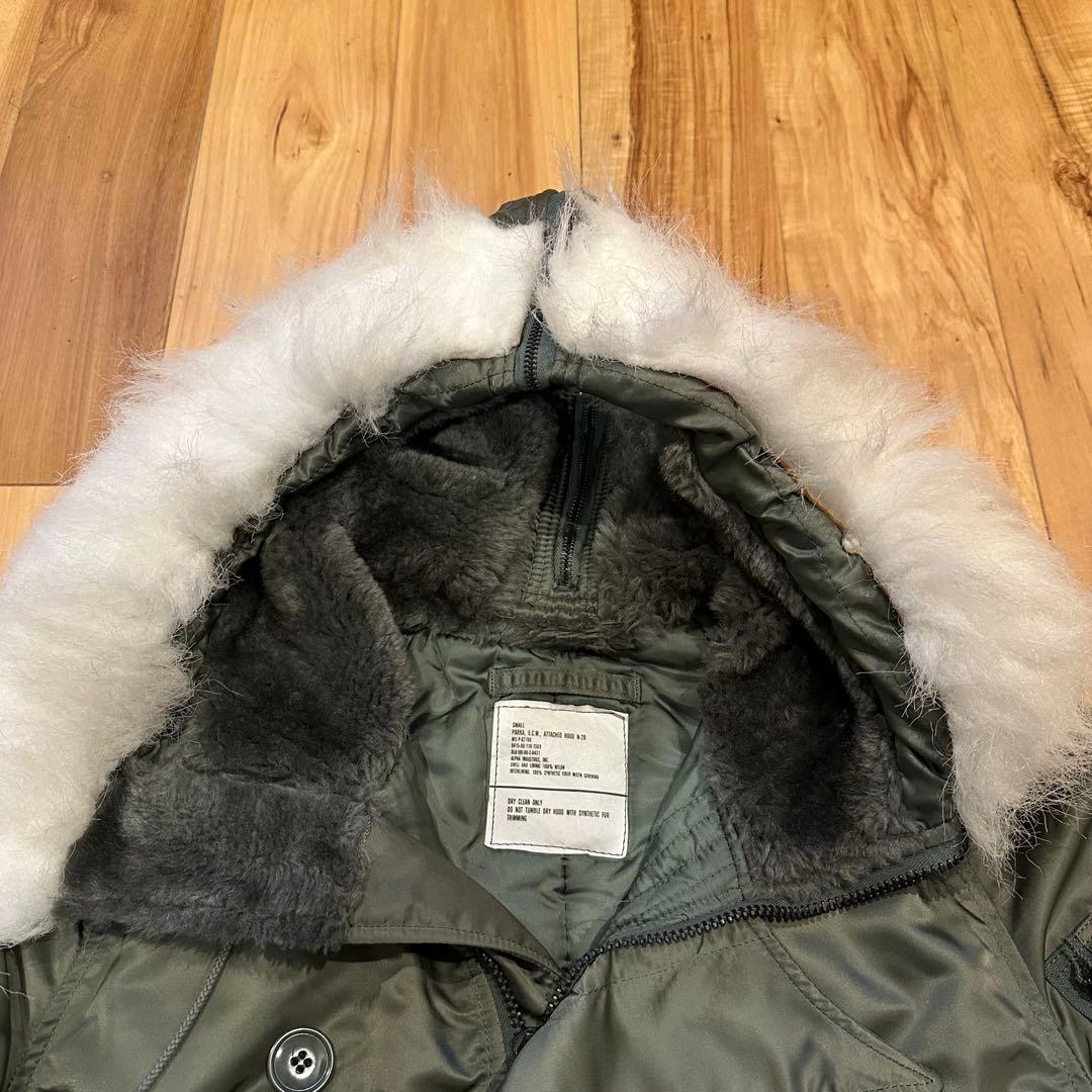 美品 米軍実物 80s ALPHA社製 N-2B フライトジャケット S セージ