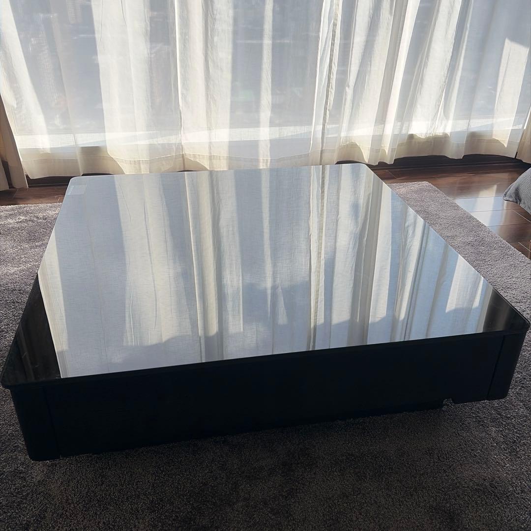 【美品】ARMONIA paora1000収納付きガラステーブル　定価8万円