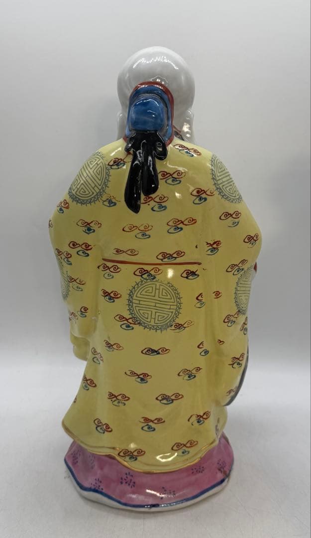 中国　景徳鎮製　色絵　禄星寿星像　送料込み251222